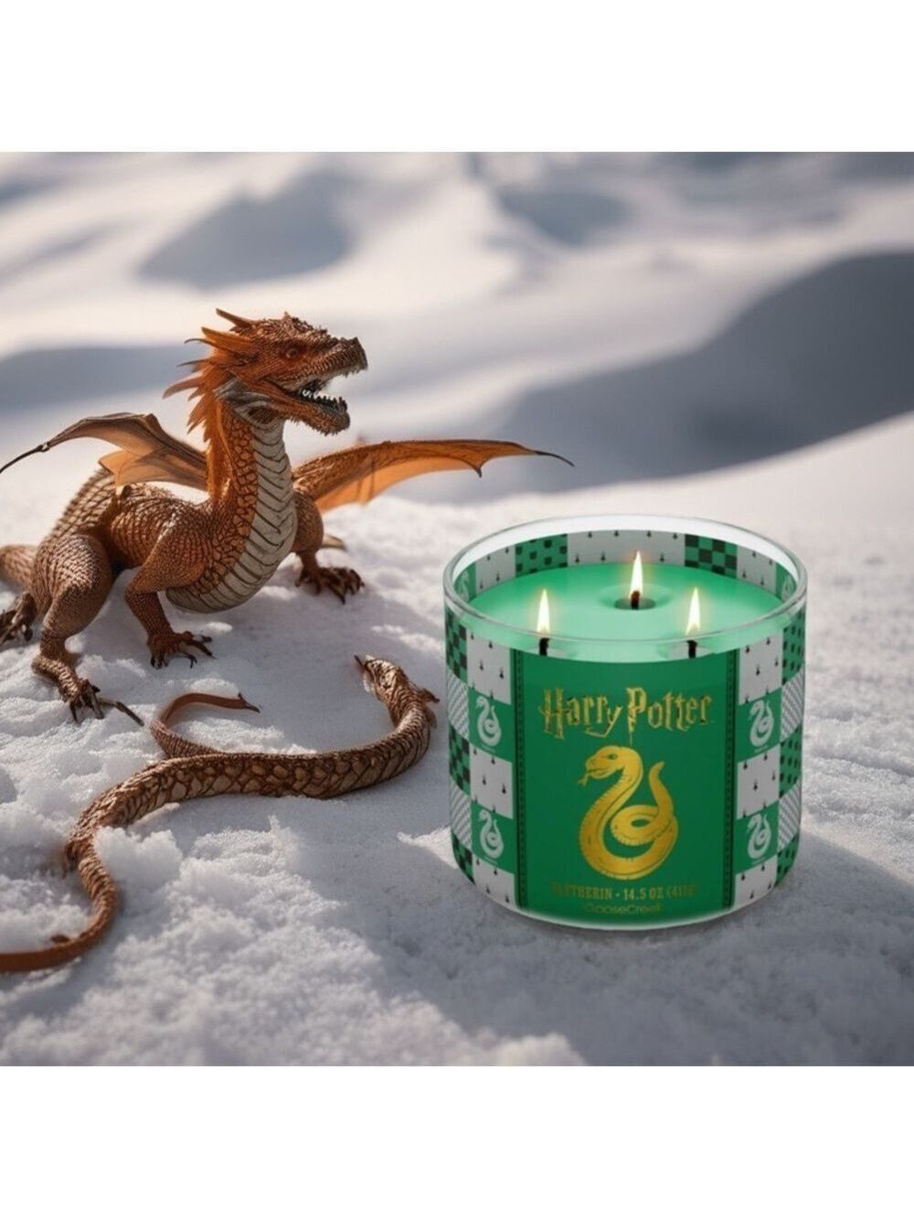 Harry Potter Slytherin 3-Wick Candle by Goose Creek 14.5 oz NEW